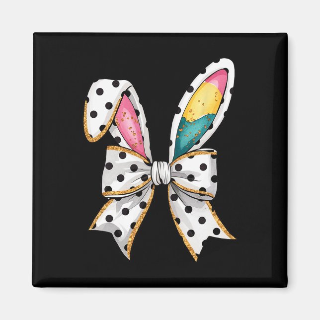 Imán Whimsical Polka Dot Bow Oars Easter Sunday (Frente)