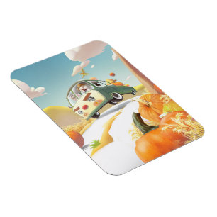 Imán Whimsical Pumpkin Ride