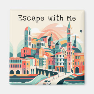Imán Whimsical Wanderlust Dreamscape Journey Magnet