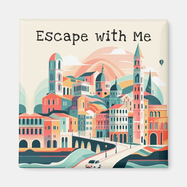 Imán Whimsical Wanderlust Dreamscape Journey Magnet (Frente)