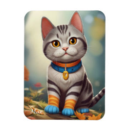 Imán Whimsical Woodland America Shorthair Cat