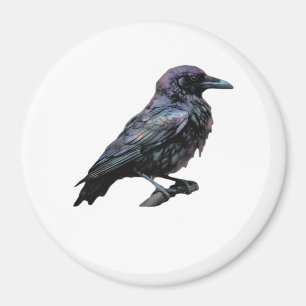 Imán Whimsigoo Moody Floral Grungy Corvus, Raven, Crow