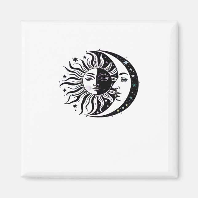 Imán Whimsigoth Watercolor Sun Moon WitchClassic (Frente)