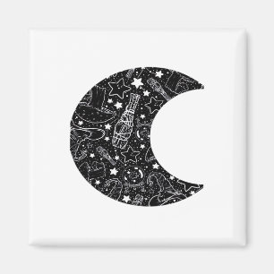Imán Whimsigoth Witch Moon Wicca Kawaii Gótico Tattoo A