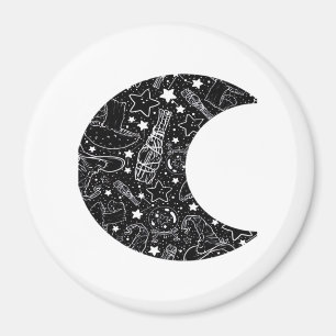 Imán Whimsigoth Witch Moon Wicca Kawaii Gótico Tattoo A
