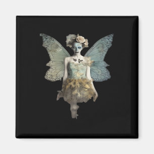 Imán Whimsigoth Zombie Fairy Old Timey Gothic Moody Art