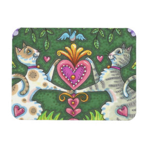 IMÁN WHIMSY CATS Y BLUEBIRD VALENTINE MAGNET