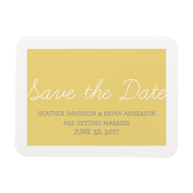 Imán Whimsy Save the Date Magnet, amarillo (Horizontal)