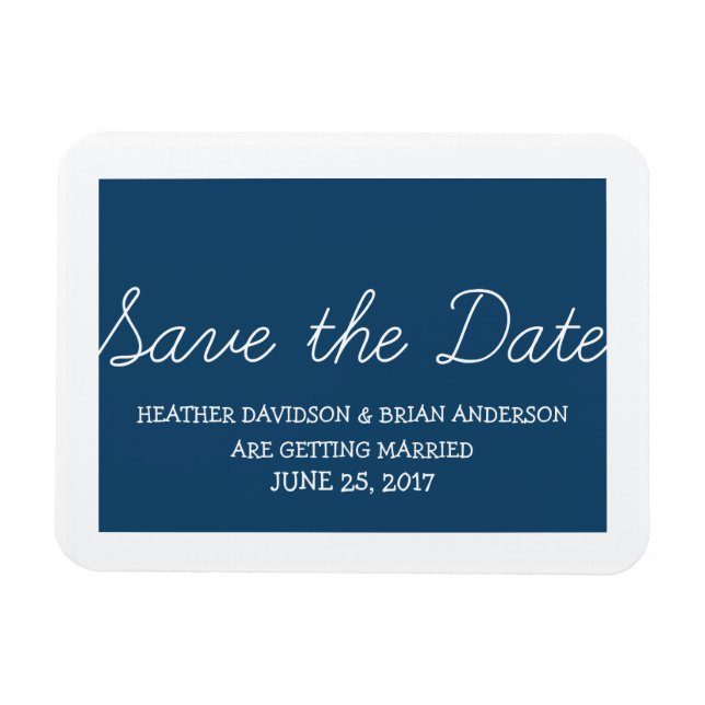 Imán Whimsy Save the Date Magnet, azul (Horizontal)