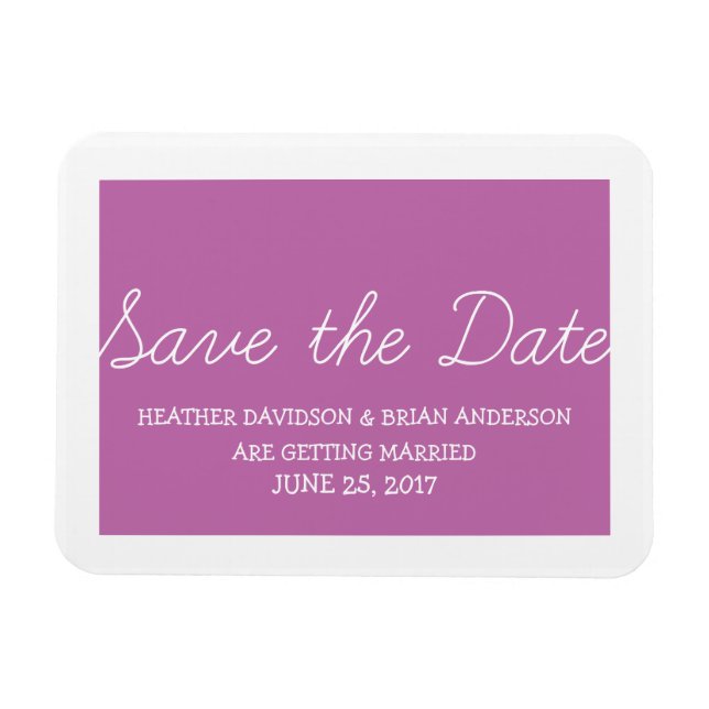 Imán Whimsy Save the Date Magnet, Fuchsia (Horizontal)