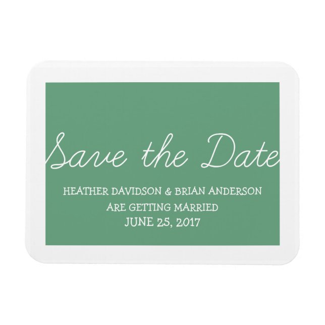 Imán Whimsy Save the Date Magnet, Green (Horizontal)