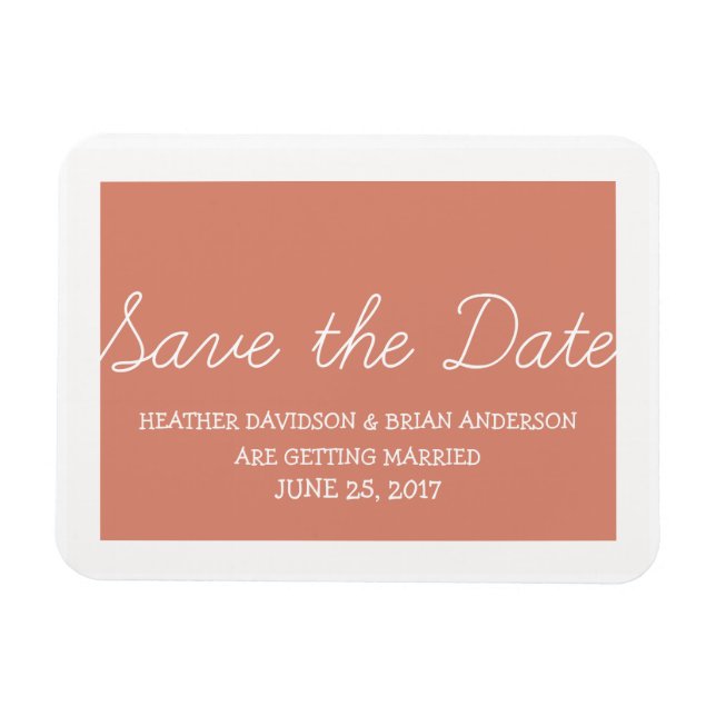 Imán Whimsy Save the Date Magnet, Naranja (Horizontal)