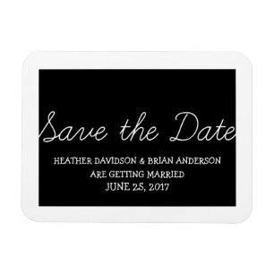 Imán Whimsy Save the Date Magnet, negro