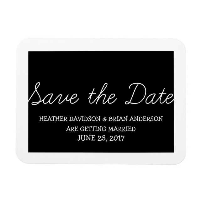 Imán Whimsy Save the Date Magnet, negro (Horizontal)