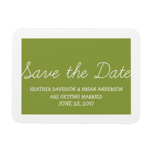Imán Whimsy Save the Date Magnet, Olive Green