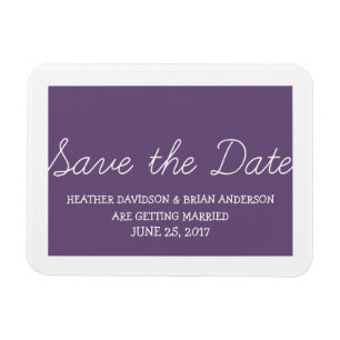 Imán Whimsy Save the Date Magnet, púrpura