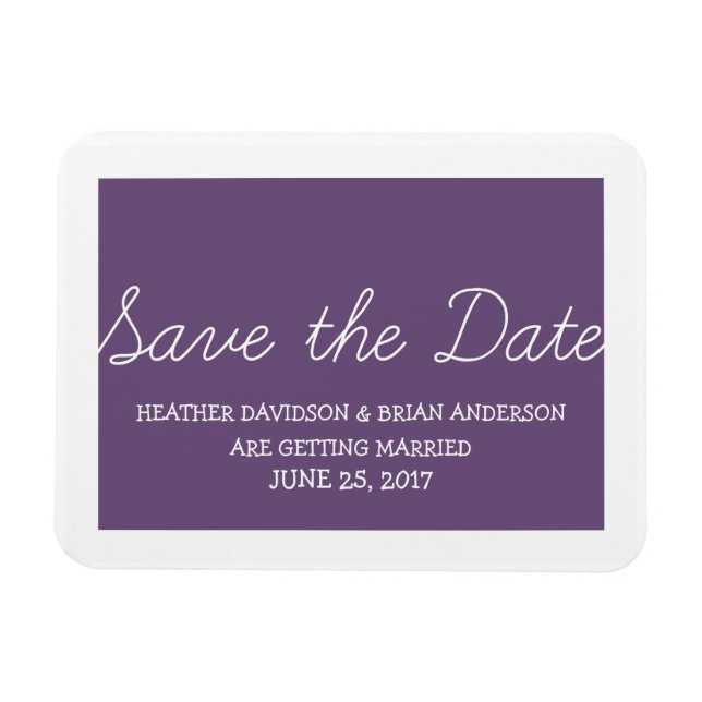 Imán Whimsy Save the Date Magnet, púrpura (Horizontal)