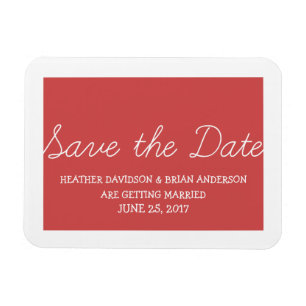 Imán Whimsy Save the Date Magnet, rojo