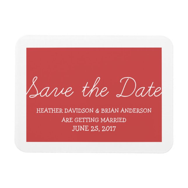 Imán Whimsy Save the Date Magnet, rojo (Horizontal)