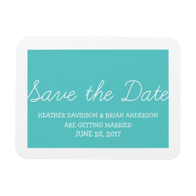 Imán Whimsy Save the Date Magnet, turquesa (Horizontal)