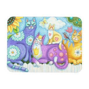 Imán Whiskers Y Purrs, FELIZ AMIGOS DE CAT MAGNET
