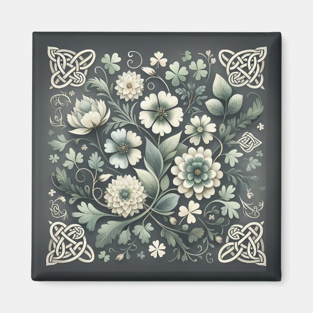 Imán Whispered Clover Knotwork Garden (Frente)