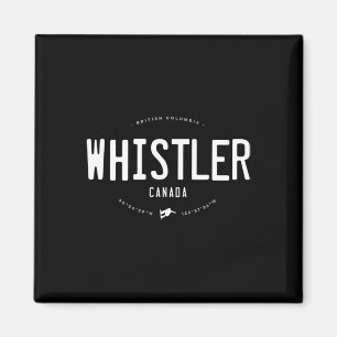 Imán Whistler British Columbia Gráfico Retro Vintage Sn