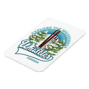 Imán Whistler Canada, explora el área silvestre, logoti
