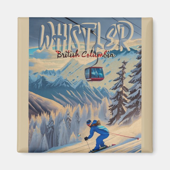 Imán Whistler Vancouver Columbia Británica Canadá 1950 (Frente)