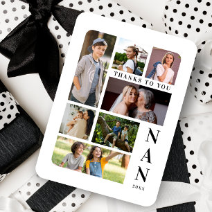 Imán White Black Classic 7 Multi Photos Collage Family