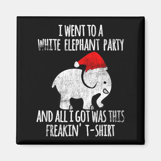Imán White Elephant Christmas Fun Gift Exchange Contest (Frente)