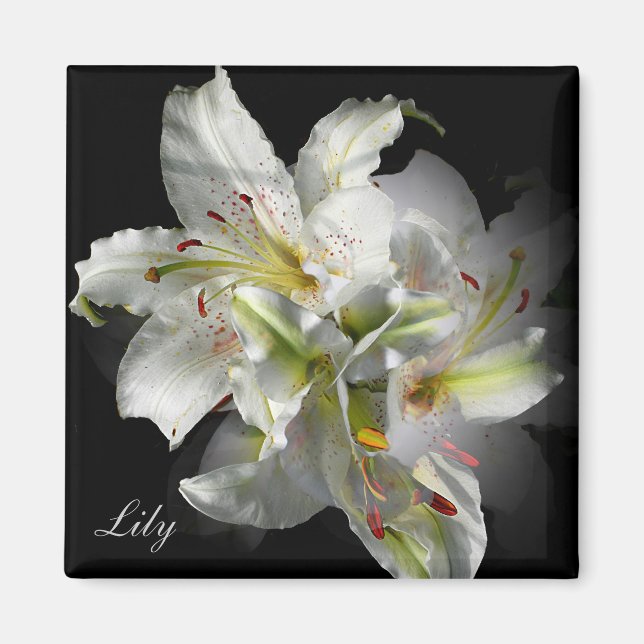 Imán White Lilies Fantasy (Frente)