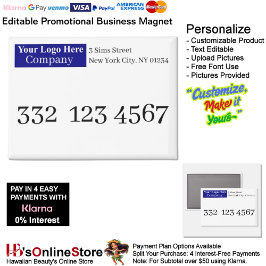 Imán White Navy Company Logo Text Promotional Business