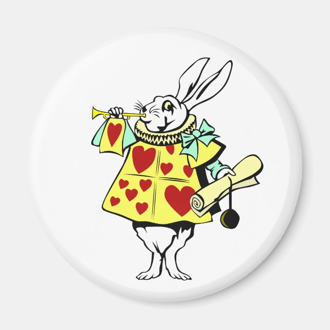 Imán White Rabbit from Alice in Wonderland Button (Frente)