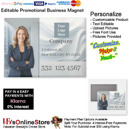 Imán White Wave Company Photo Logo Promotional Business