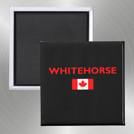 Imán Whitehorse Canadá Bandera Canadiense Color oscuro