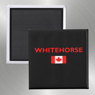 Imán Whitehorse Canadá Bandera Canadiense Color oscuro