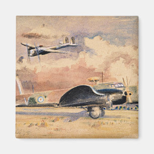 Imán Whitley Bombers Sunning, obra de Paul Nash