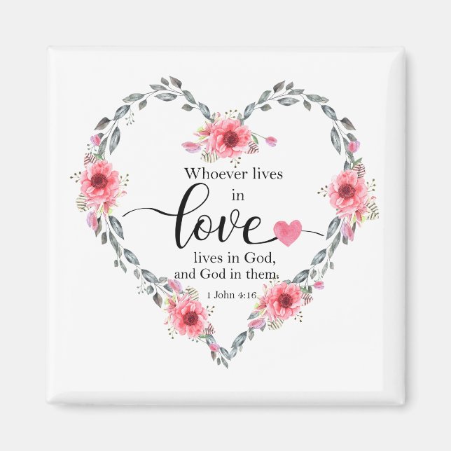 Imán Whoever lives in love, 1 John 4 (Frente)