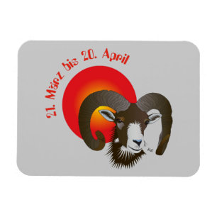 Imán Widder - Sternzeichen Premium Flexi Magnet