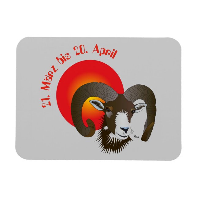 Imán Widder - Sternzeichen Premium Flexi Magnet (Horizontal)