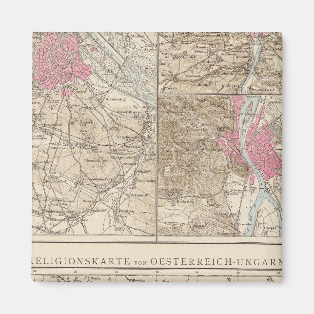 Imán Wien, Prag, Mapa de BudaPest (Frente)