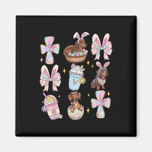 Imán Wiener Dog Dachshund Coquette Bow Christian Doxie