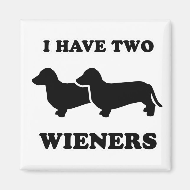 Imán WIENER DOG TEES - "Tengo dos novios" (Frente)