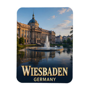 Imán ✈️ Wiesbaden Alemania Regalo de viaje 🏛️