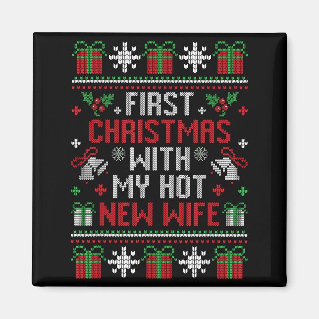 Imán Wife Husband First Christmas Just Married Christma (Frente)