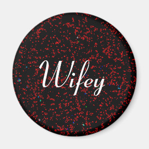 Imán Wifey Arte Fractal Moderno Guay Estilo Rojo Negro