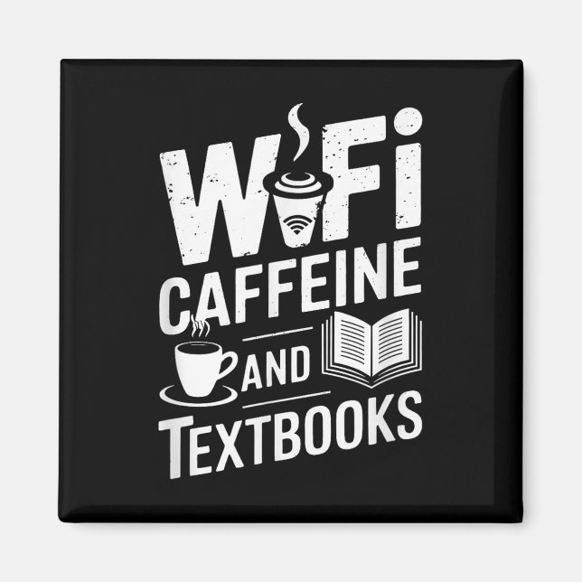 Imán Wifi Cafeína y Libros de Texto (Frente)