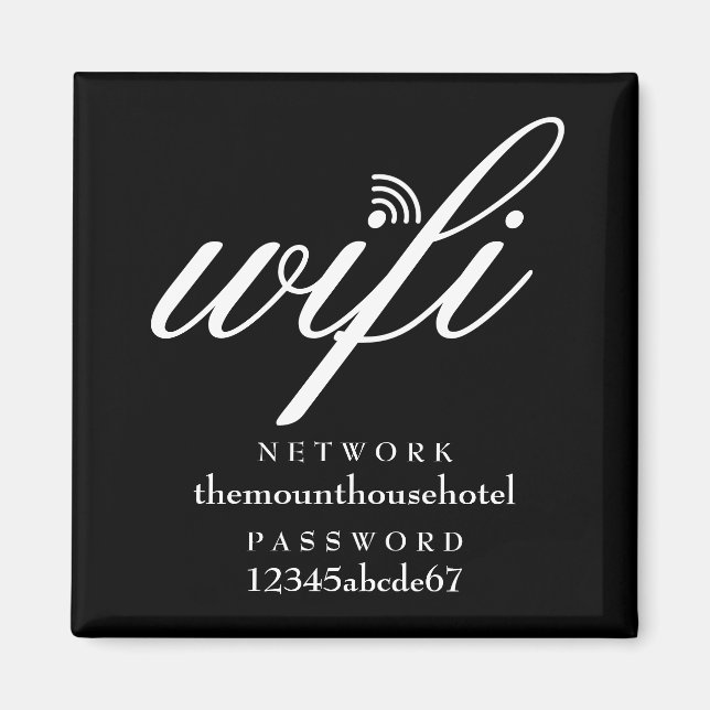 Imán Wifi Network and Password Sign (Frente)