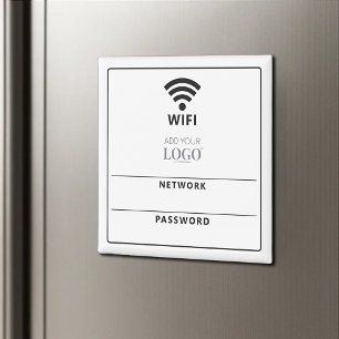 Imán Wifi Network Password Qr Code logotipo de negocios
